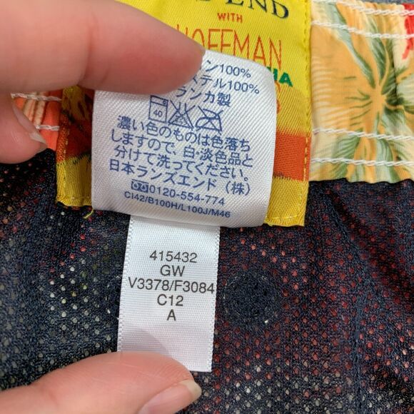 Lands End Hoffman California Swim Trunk Men XXL 2XL Floral Red Brief Lined Short - Picture 8 of 14